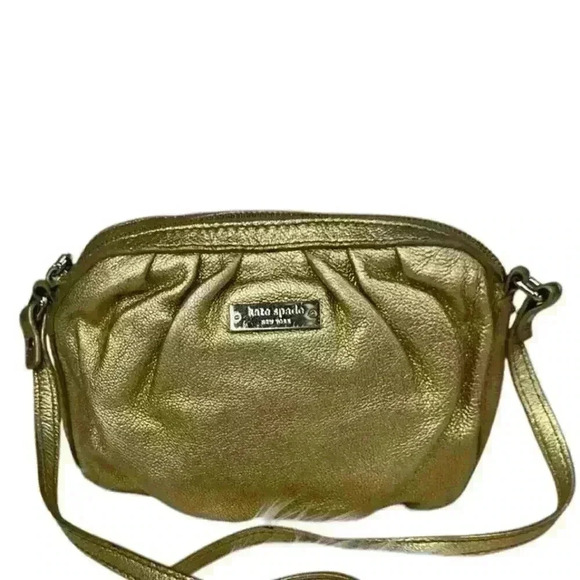 Kate Spade Gold Metallic Crossbody Purse - Picture 6 of 12